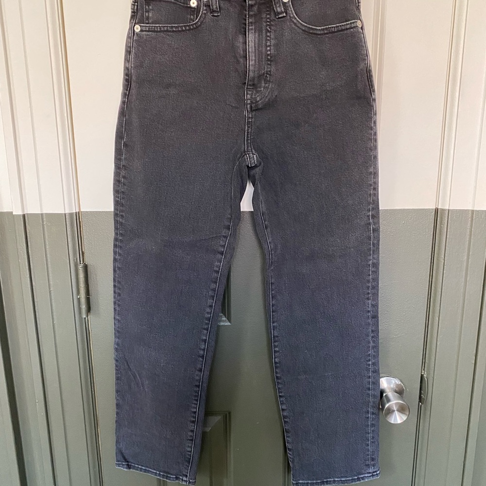 Madewell black classic straight jeans